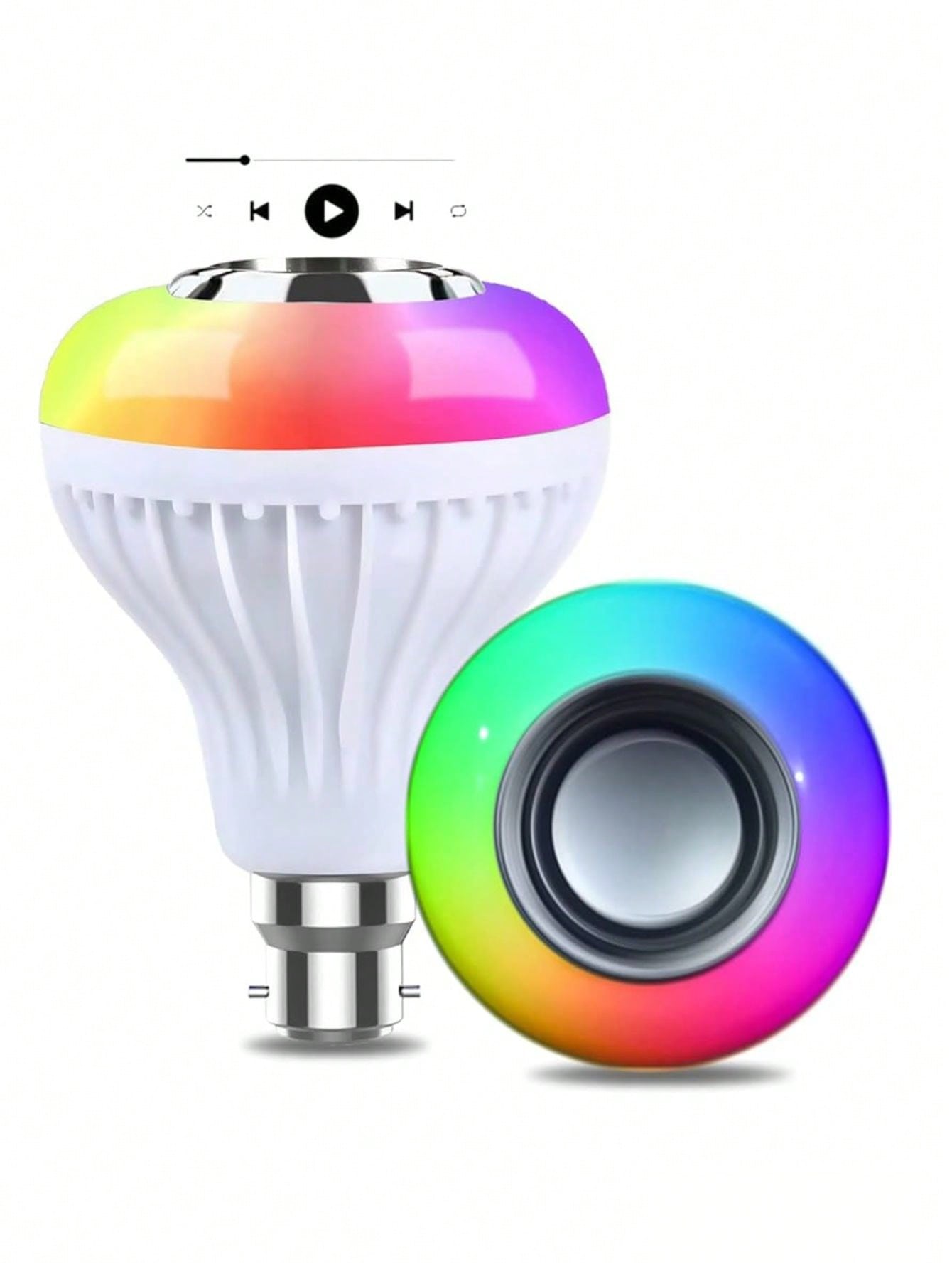 Foco Led Rgb Con Bocina Bluetooth Y Control Remoto