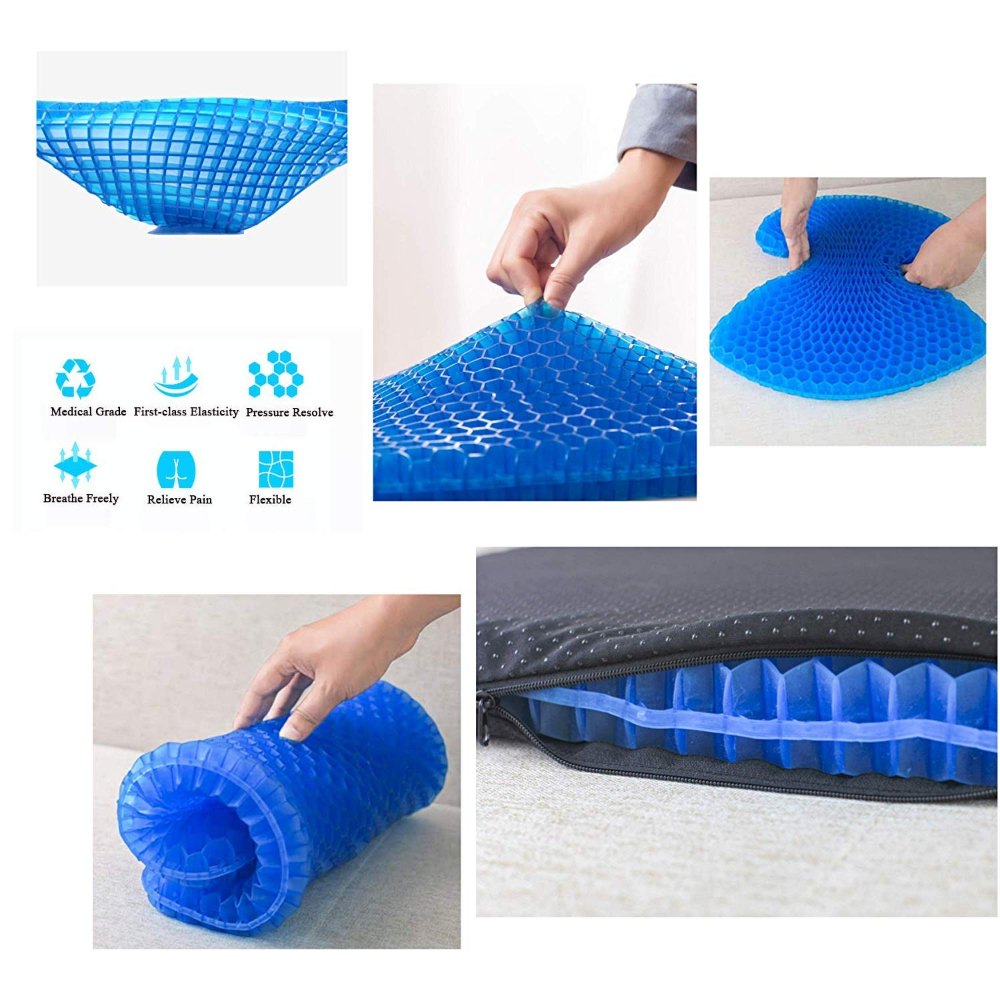 Cojín Ergonomico En Silicona Almohada Para Silla Color Azul