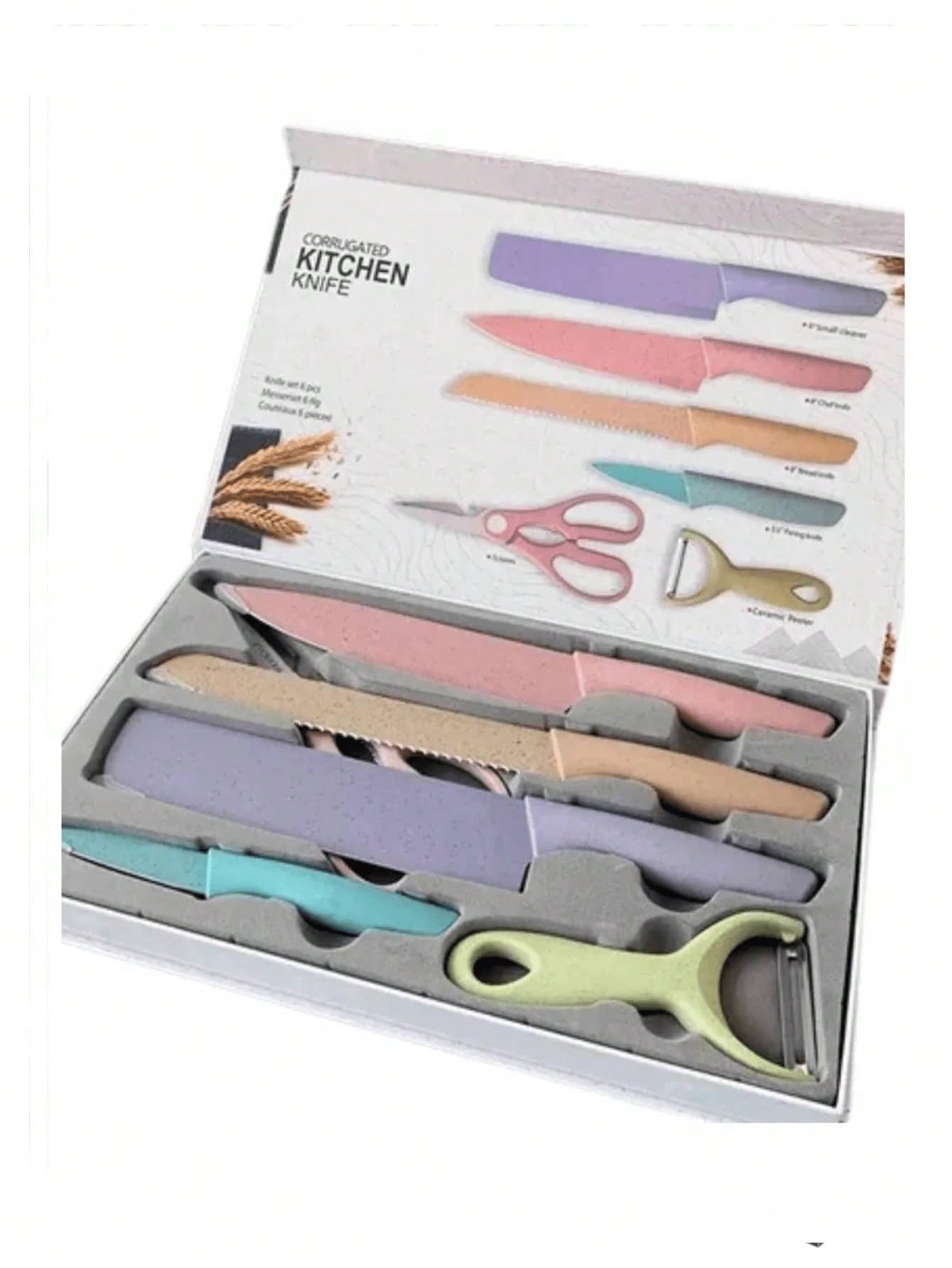 Set De Cuchillos De Acero Inoxodable Para Cocina 6 Piezas