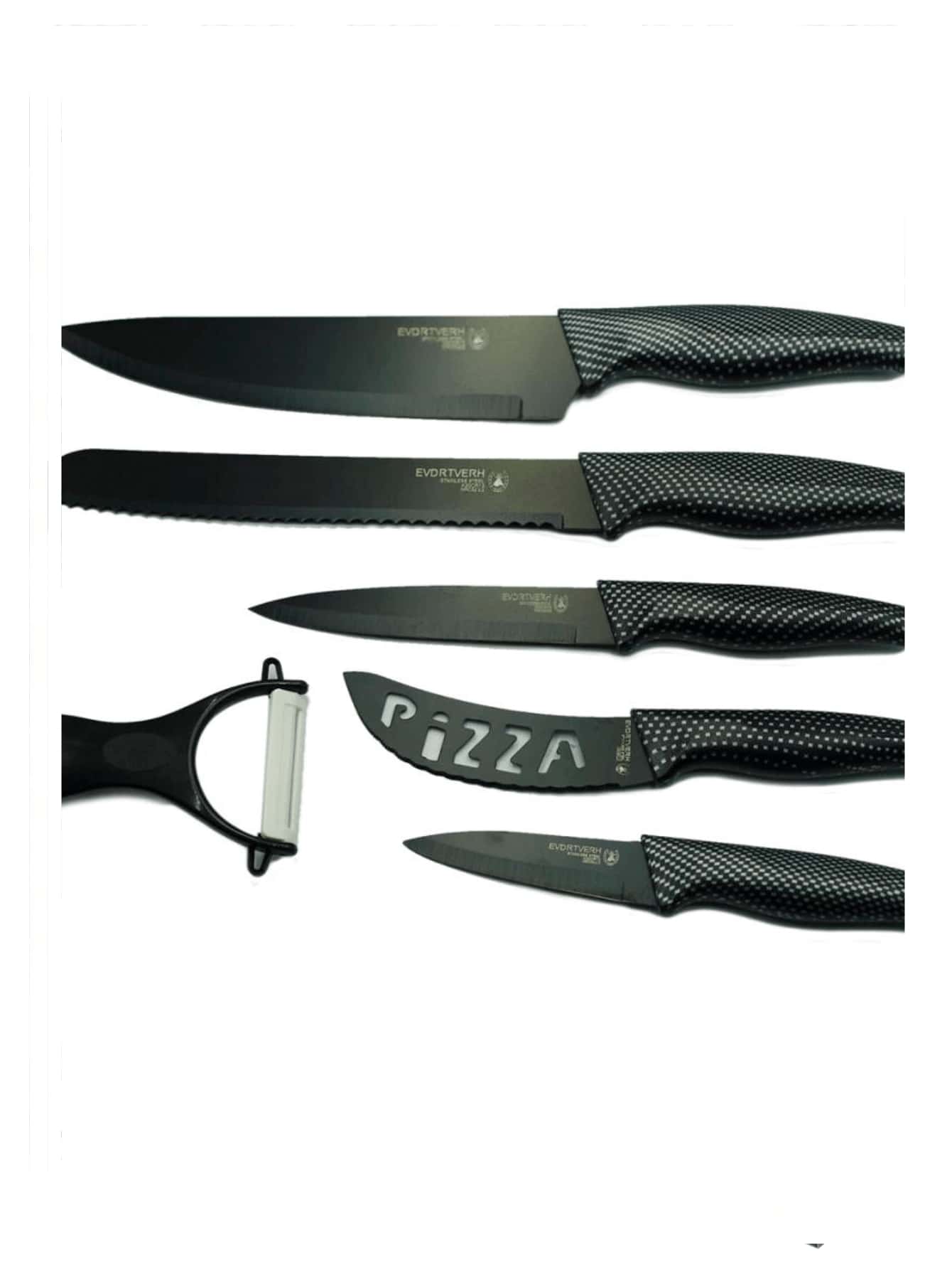 set de cuchillos para cocina 6 piezas Color negro